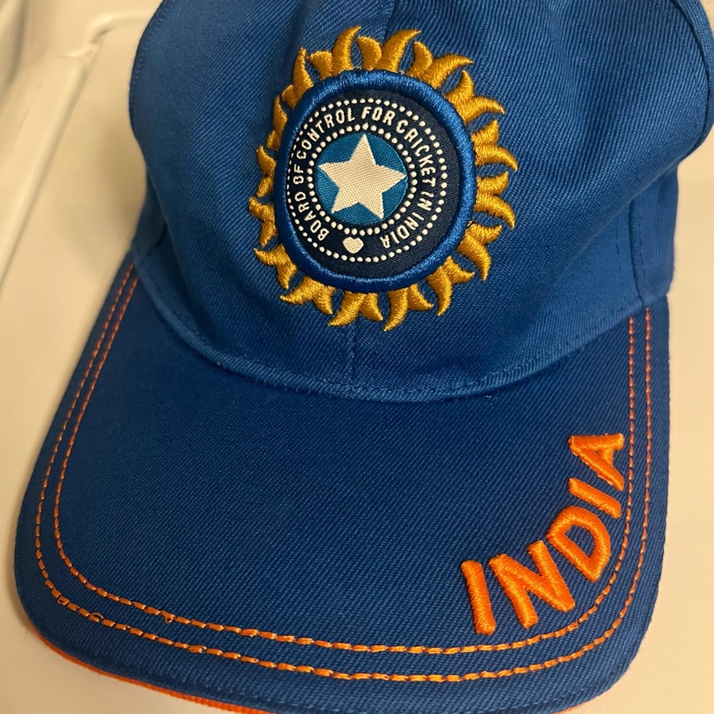 Blue Cricket Cap with India Embroidery